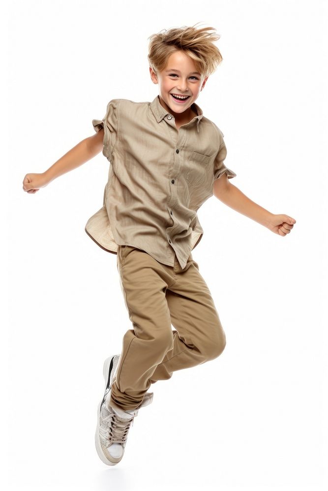 Boy dancing footwear smiling. AI generated Image by rawpixel.