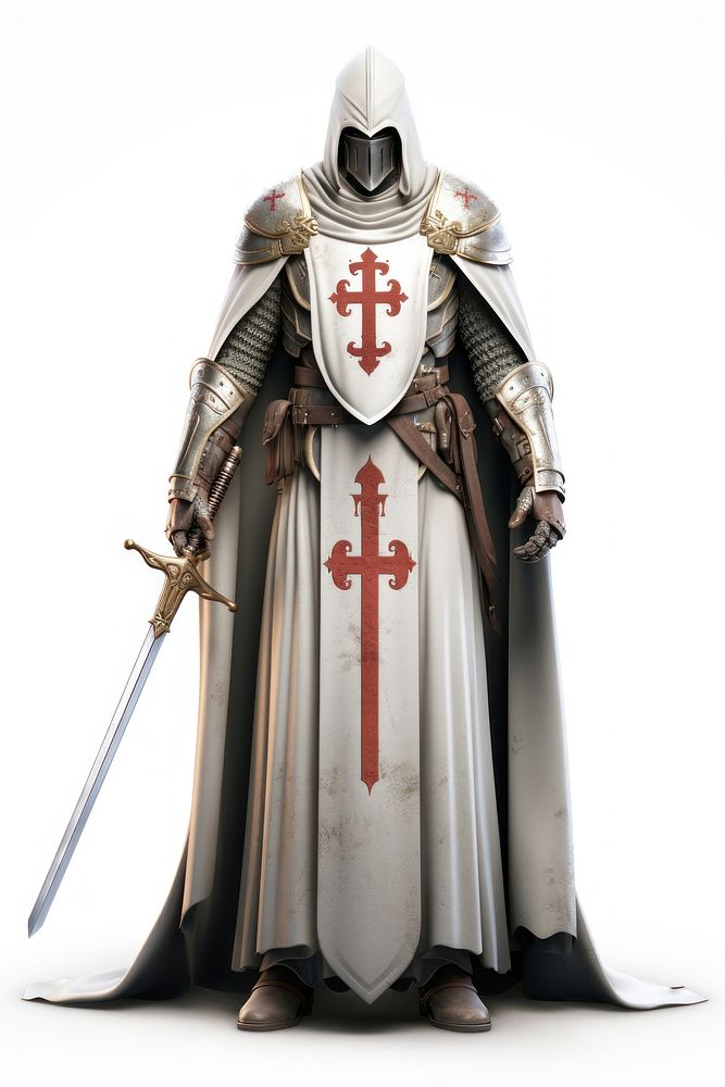 Templar knight costume sword adult. AI generated Image by rawpixel.
