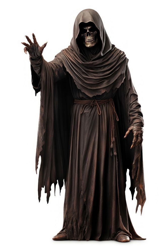 Grim reaper costume adult white background. AI generated Image by rawpixel.