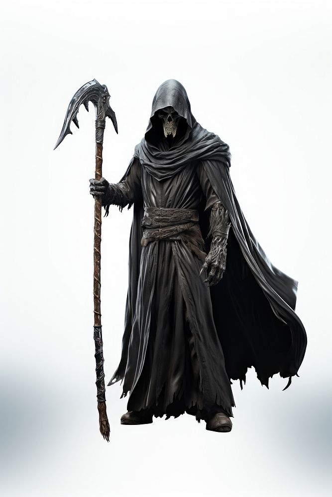 Grim reaper adult white background protection. AI generated Image by rawpixel.