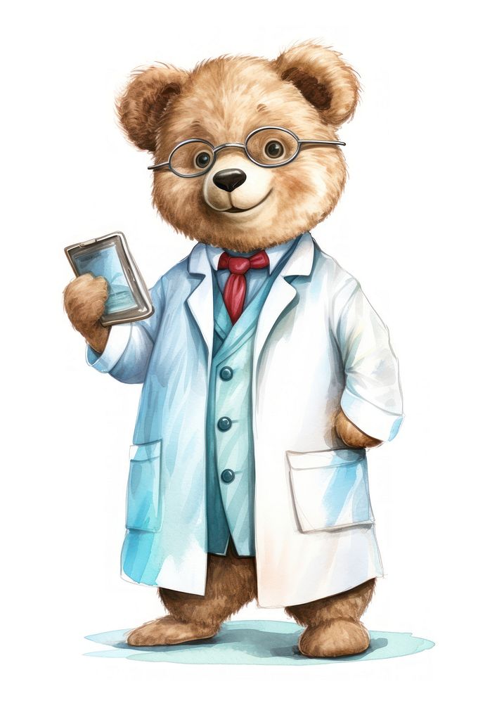 Bear doctor toy white background representation. AI generated Image by rawpixel.