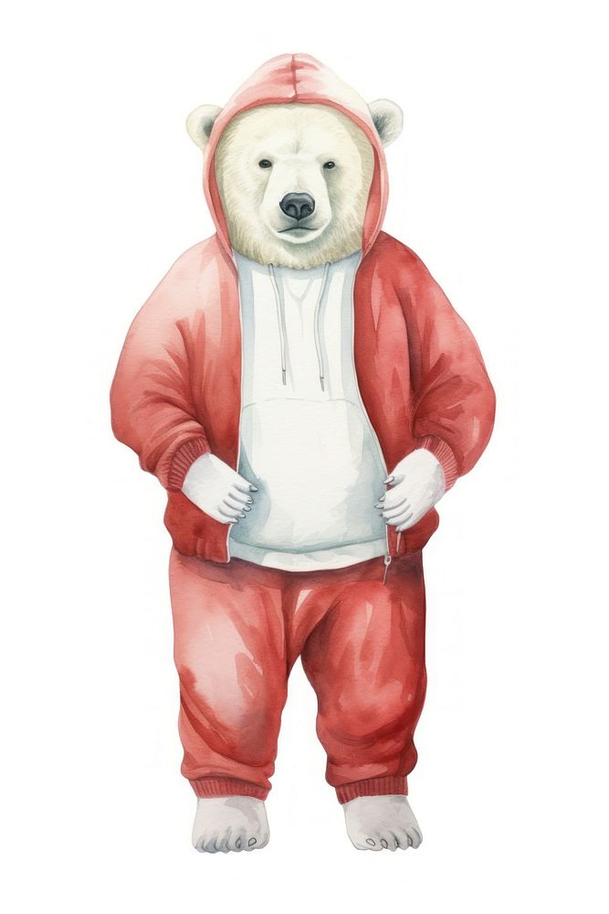 Polar bear sweatshirt mammal animal. AI generated Image by rawpixel.