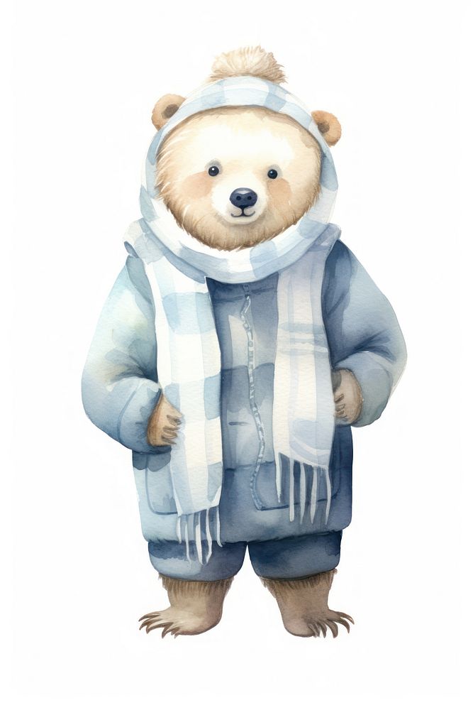 Polar bear toy representation outerwear. AI generated Image by rawpixel.
