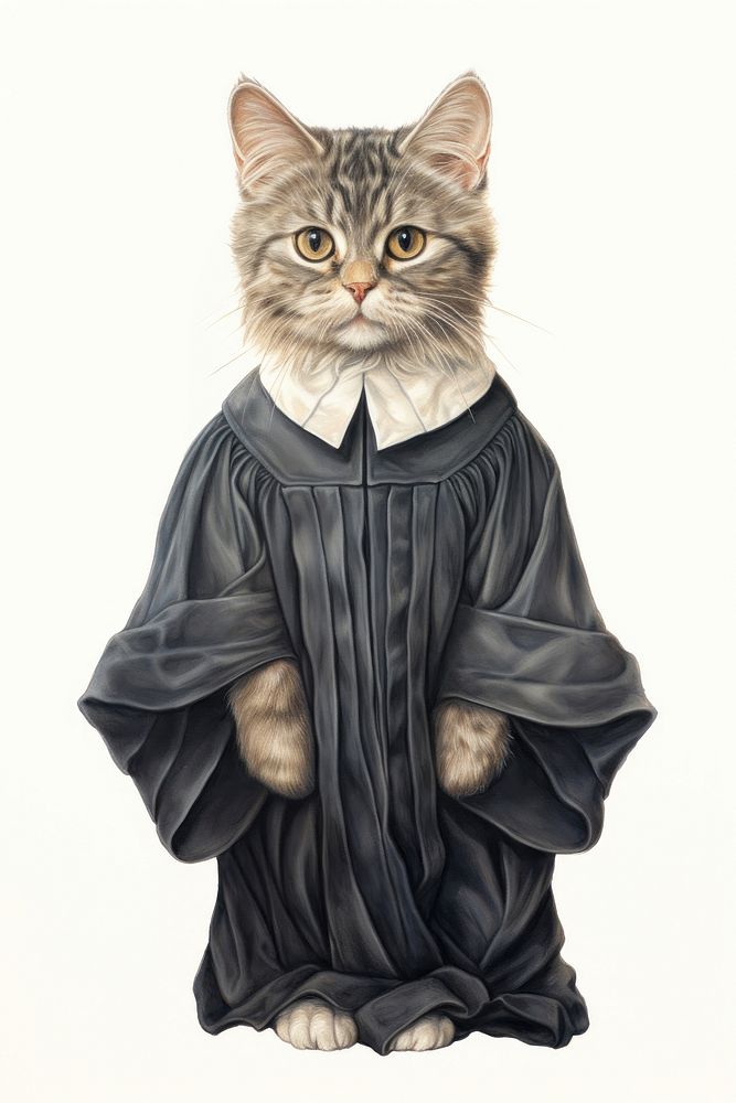 Judge cat portrait animal mammal. AI generated Image by rawpixel.