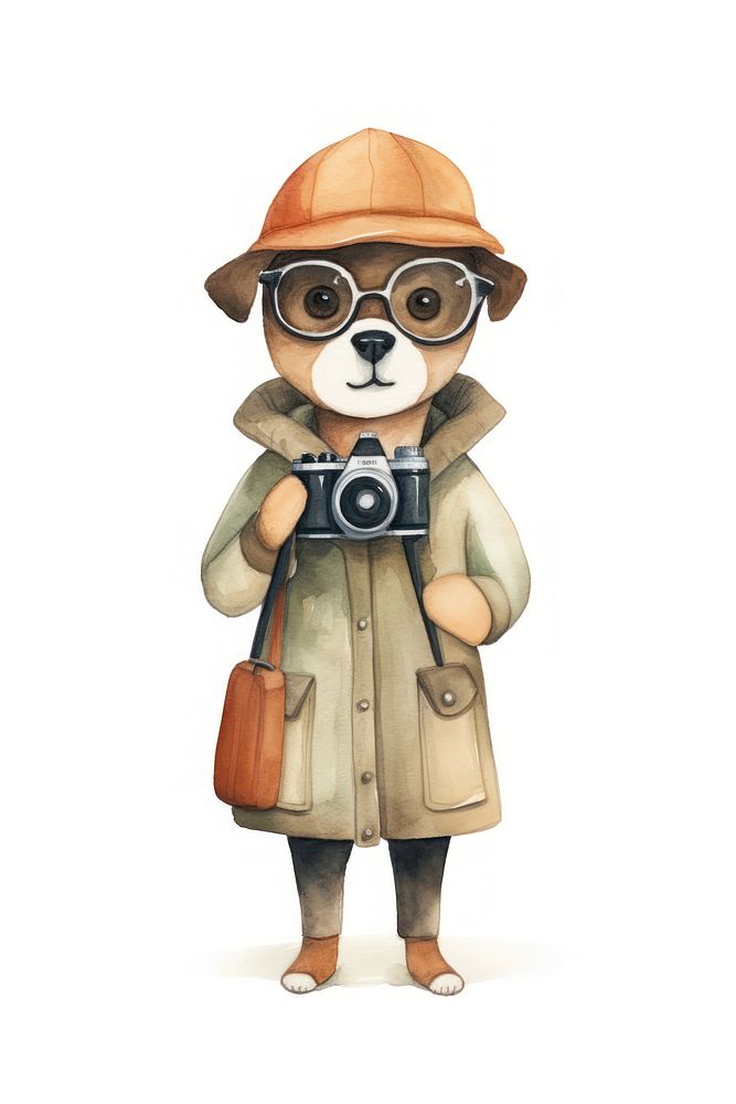Dog photographer cartoon camera. AI generated Image by rawpixel.