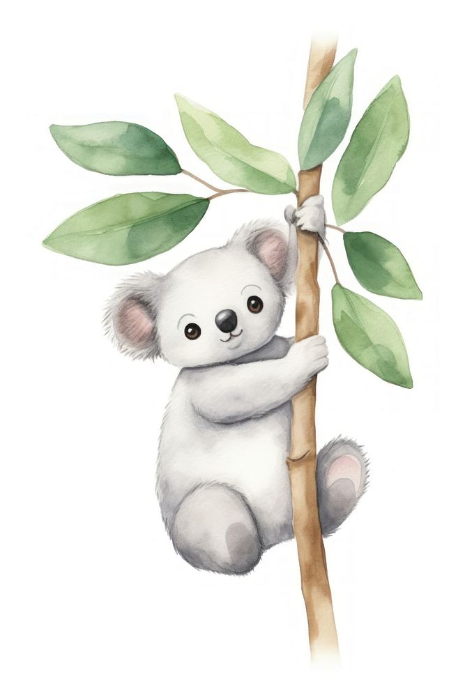 Koala cartoon nature mammal. AI generated Image by rawpixel.