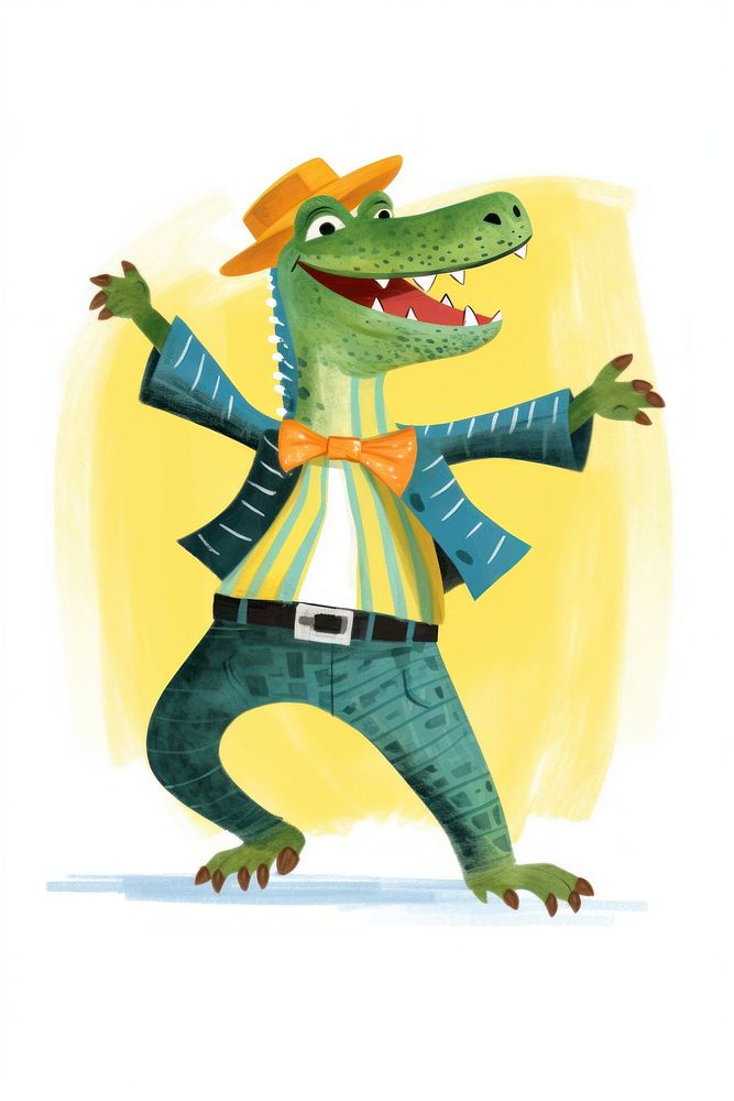 Crocodile dancing reptile animal representation. AI generated Image by rawpixel.