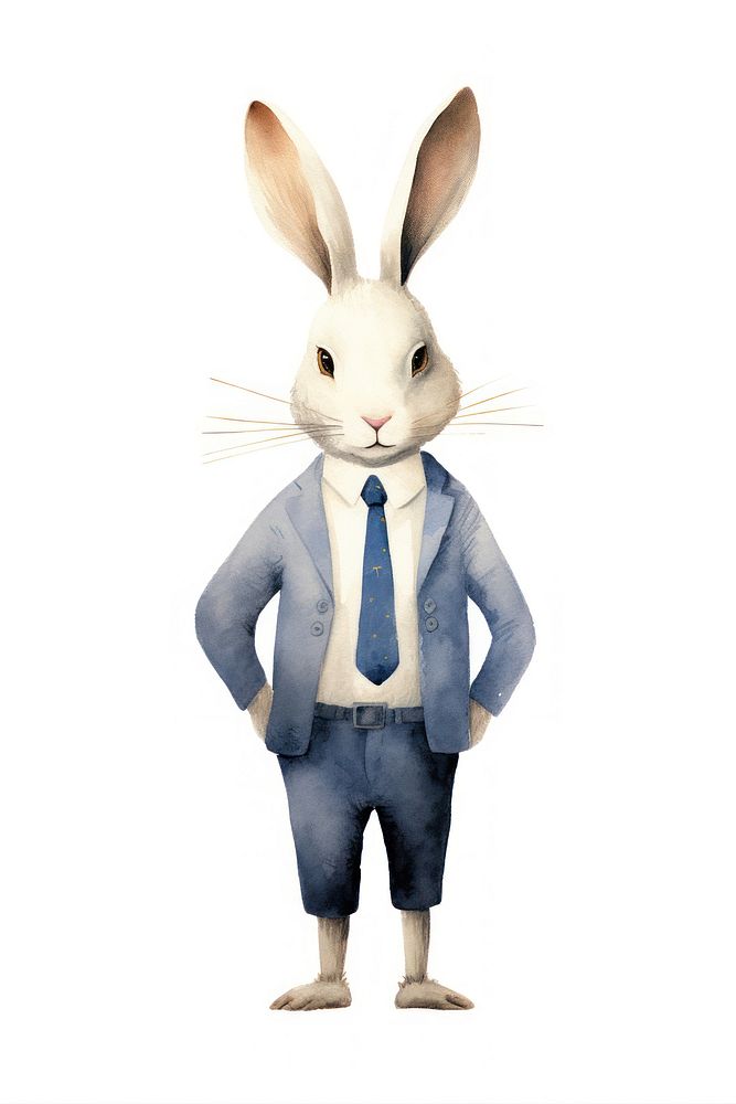 Rabbit businessperson mammal animal white. AI generated Image by rawpixel.