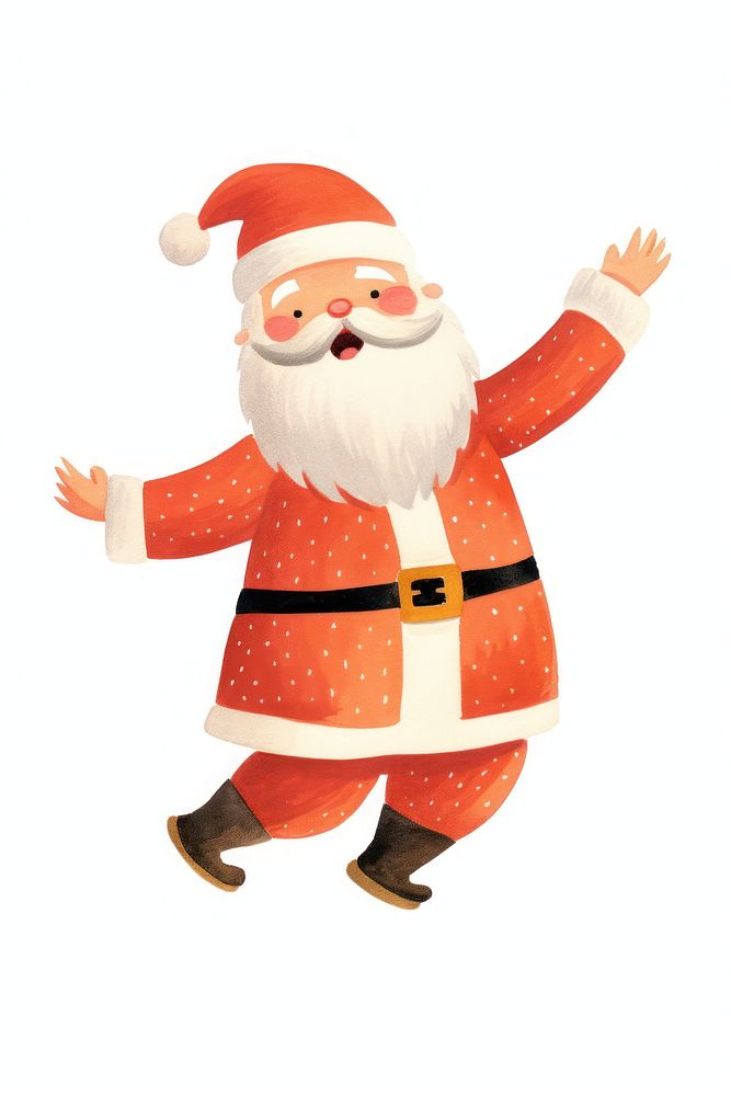 Santa dancing snowman white background representation. AI generated Image by rawpixel.