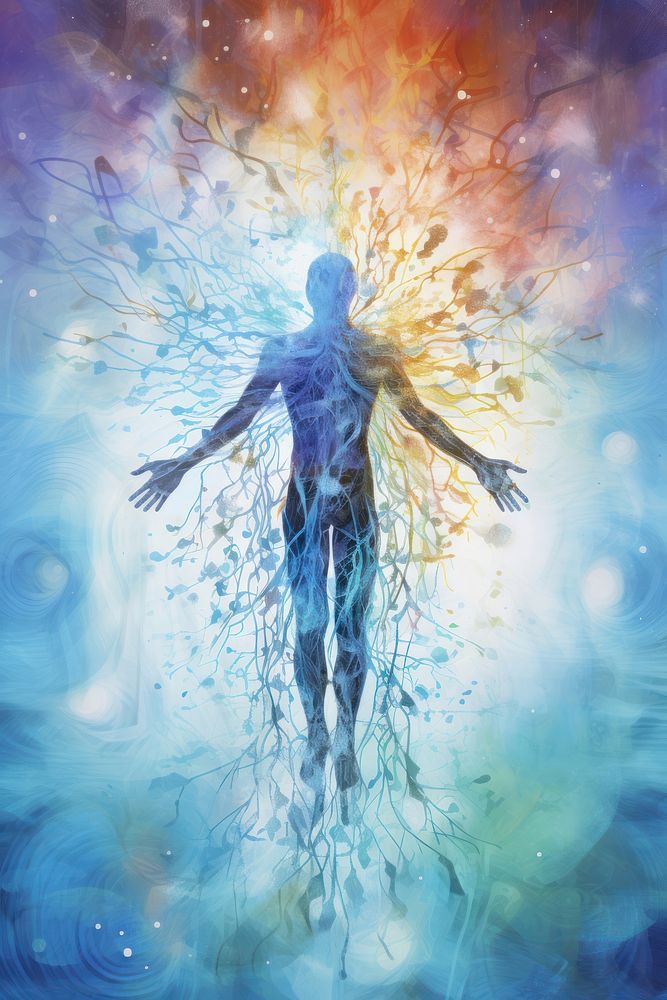 Spirital awakening painting human spirituality. AI generated Image by rawpixel.