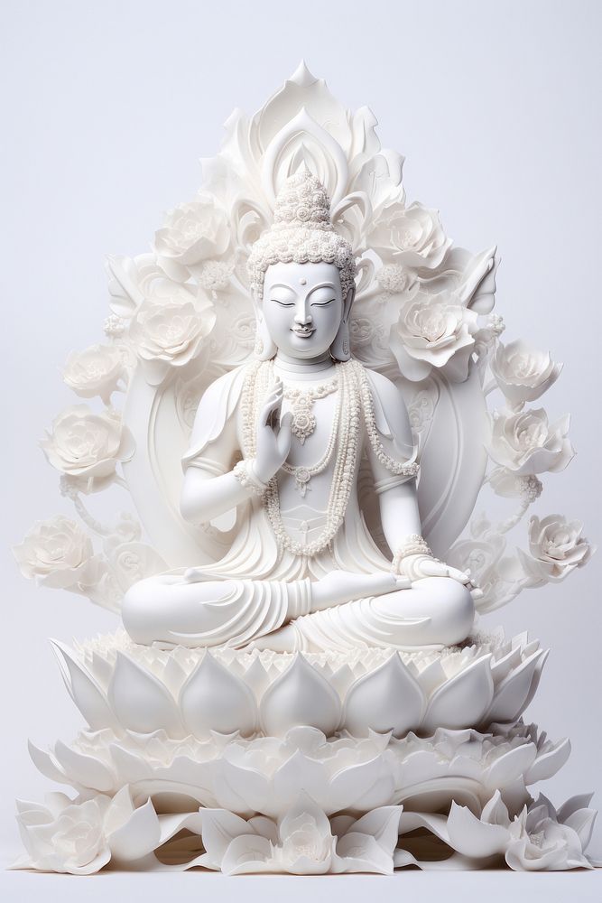 White Buddha statue buddha art representation. AI generated Image by rawpixel.