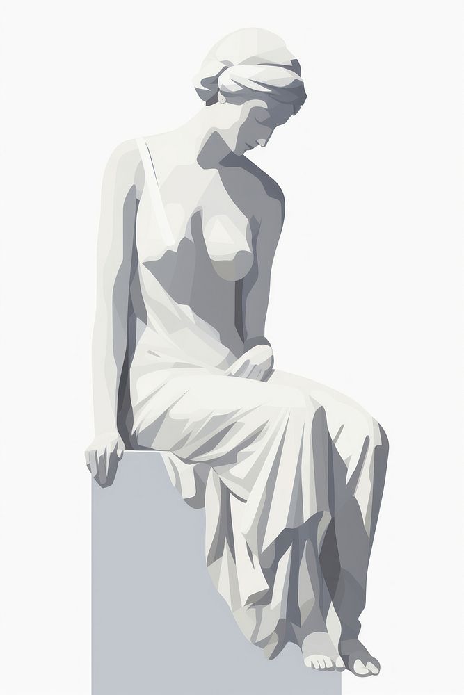 A Greek sculpture drawing statue sketch. AI generated Image by rawpixel.