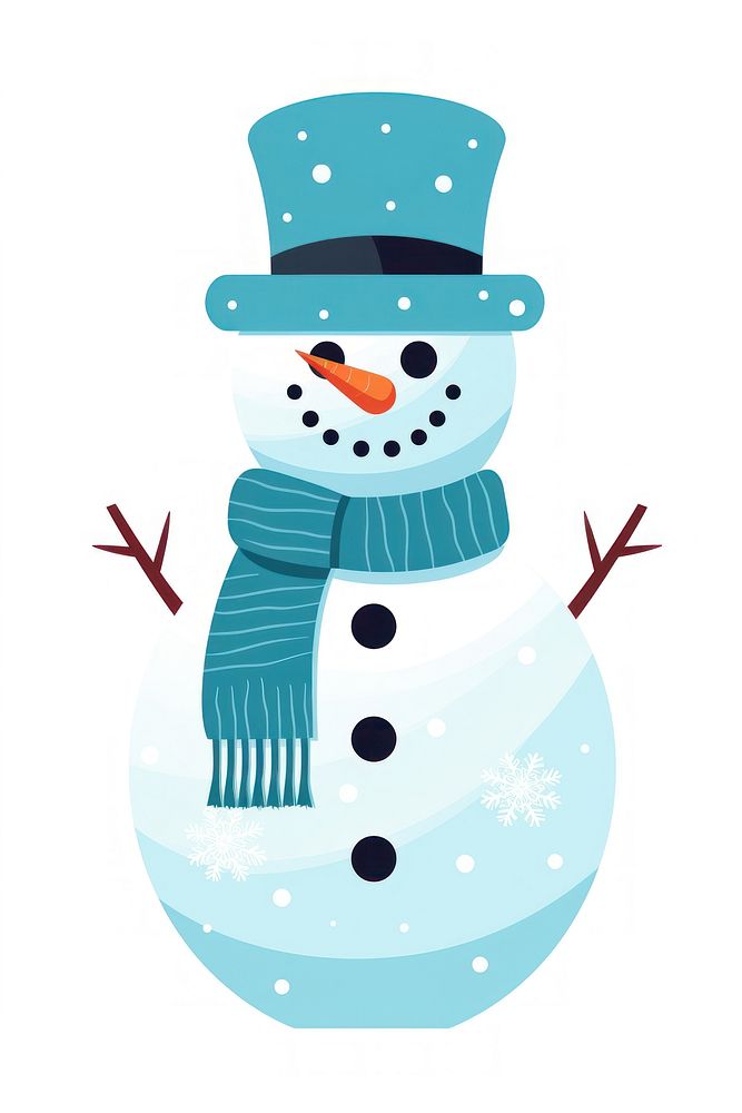 A snowman winter drawing white. AI generated Image by rawpixel.