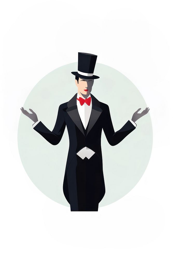 Magician tuxedo adult white background. AI generated Image by rawpixel.