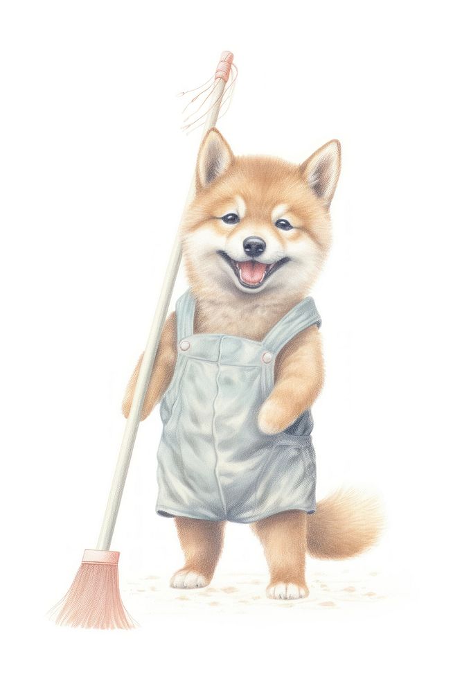 Cleaning mammal animal broom. AI generated Image by rawpixel.