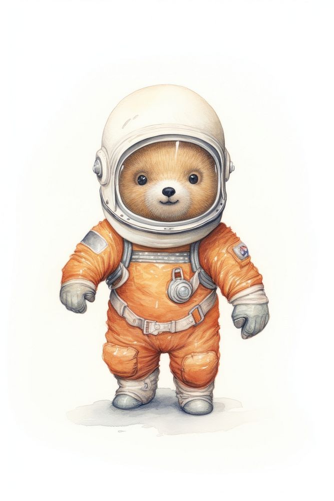 Bear wearing space helmet cute toy. AI generated Image by rawpixel.
