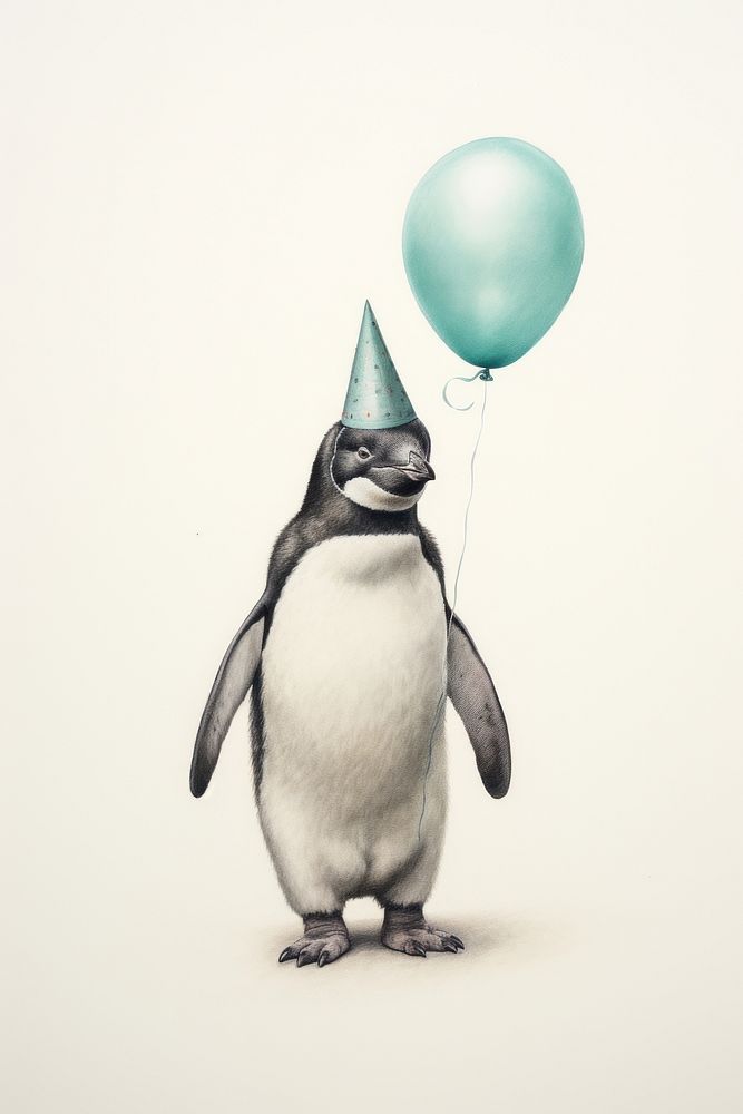 Penguin drawing animal bird. AI generated Image by rawpixel.