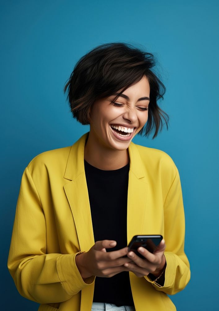 Laughing yellow smile adult. AI generated Image by rawpixel.
