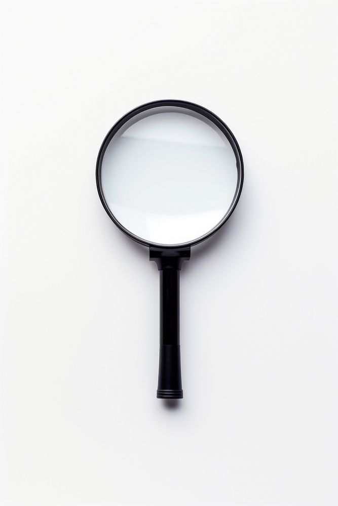 Black magnifying glass white background electronics simplicity. AI generated Image by rawpixel.