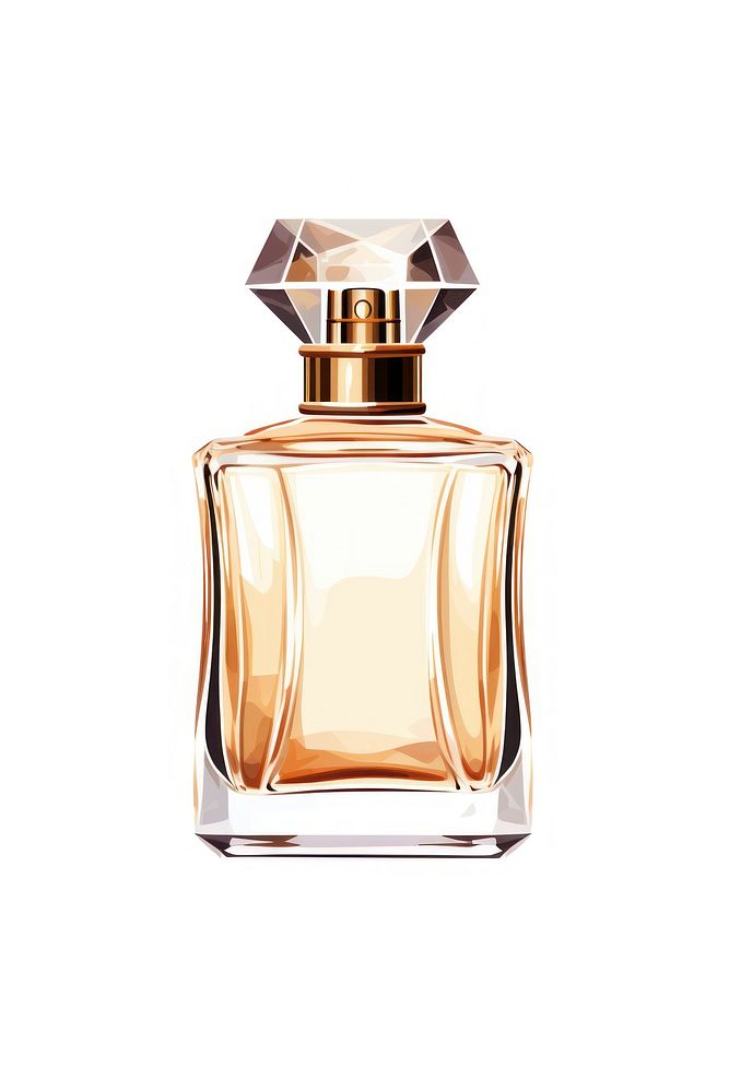 A perfume bottle cosmetics white background container. AI generated Image by rawpixel.