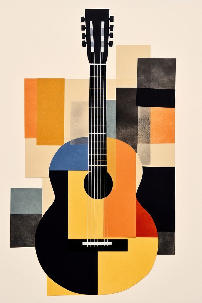 Acoustic guitar craft art acoustic guitar. AI generated Image by rawpixel.