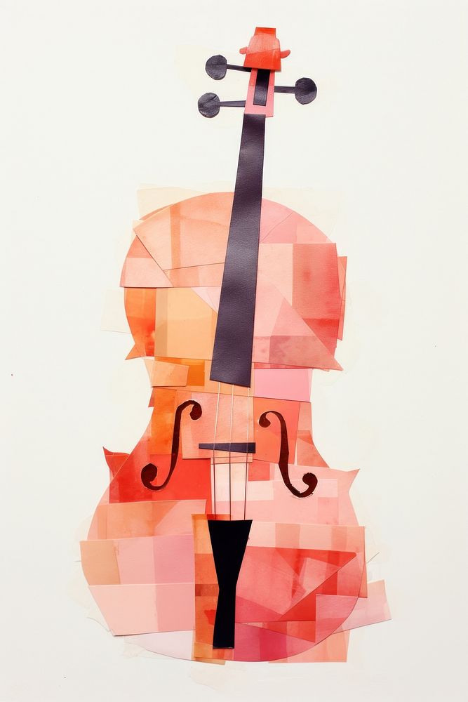 Violin cello paper art.