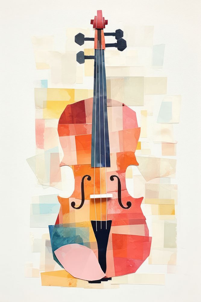 Violin cello paper art. 