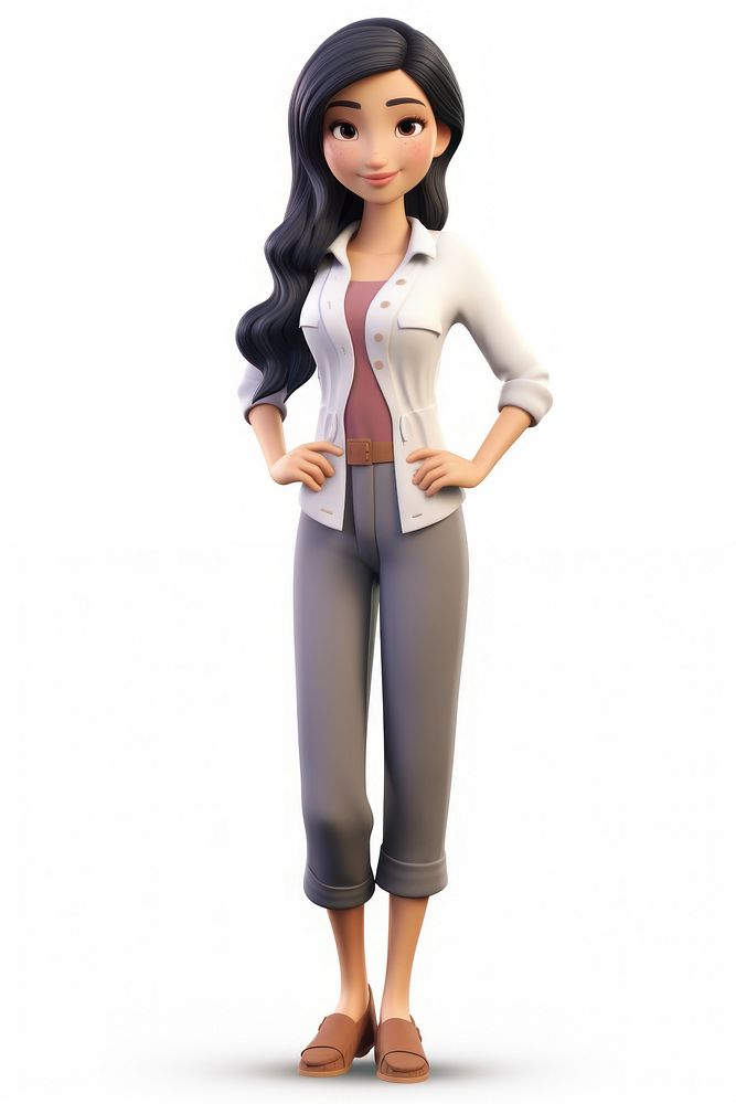 Asian woman figurine cartoon adult. AI generated Image by rawpixel.