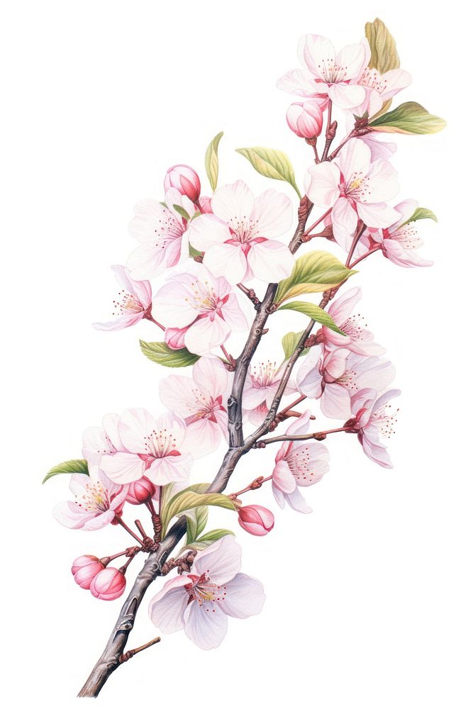 Blossom drawing flower branch. AI generated Image by rawpixel.