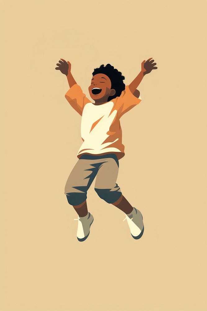 Kid boy jumping dancing happy creativity. AI generated Image by rawpixel.