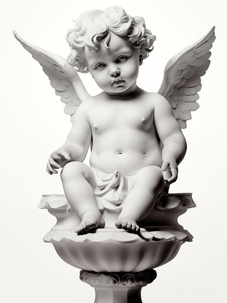 Cherub angel white baby. AI generated Image by rawpixel.