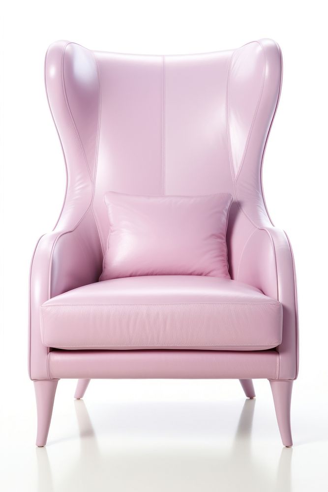 Elegant pink armchair with high backrest. Stylish pink design, perfect for modern interiors. Comfortable pink seating with a…