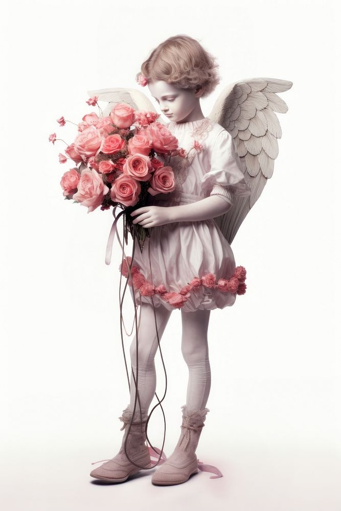 Cupid flower angel rose. AI generated Image by rawpixel.