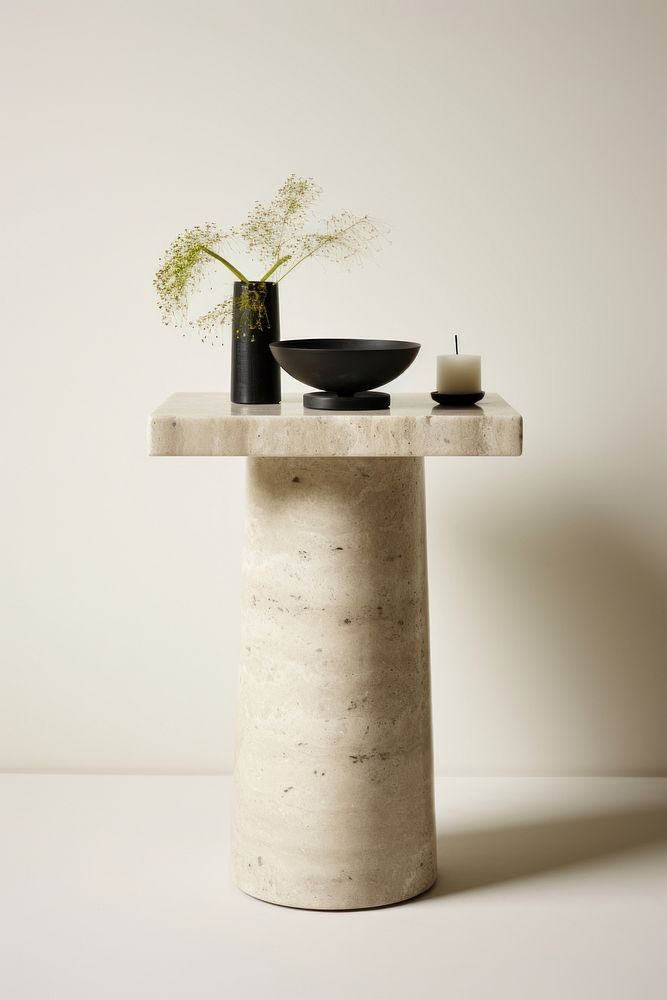 Marble side table vase flowerpot furniture. 