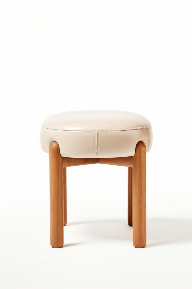 Padded tate stool furniture chair white background. AI generated Image by rawpixel.