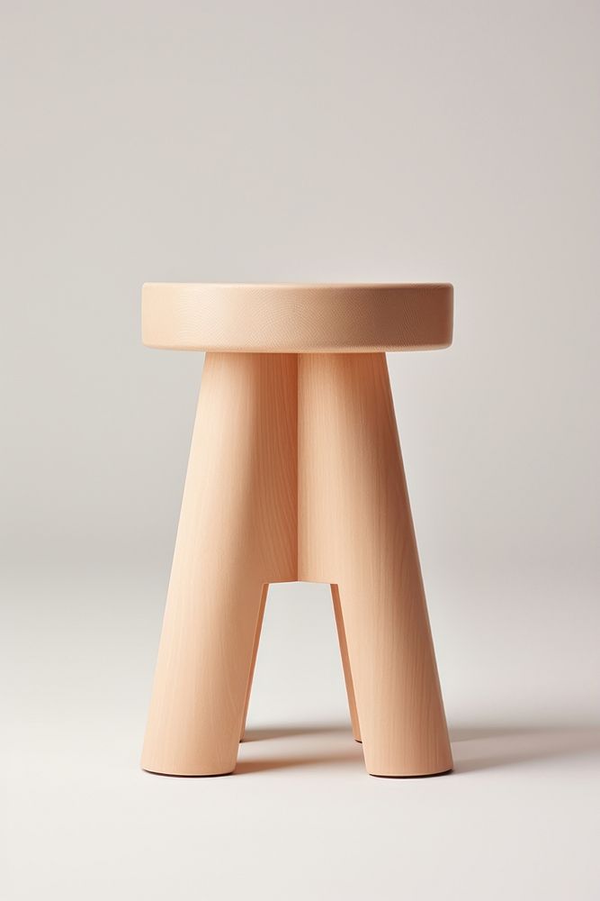 Minimalist wooden stool with a smooth finish. The stool features a simple, elegant design. Perfect for modern interiors…