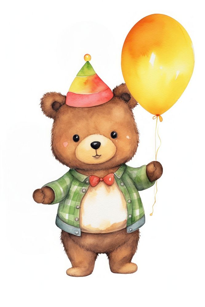 Cute bear birthday balloon toy. AI generated Image by rawpixel.
