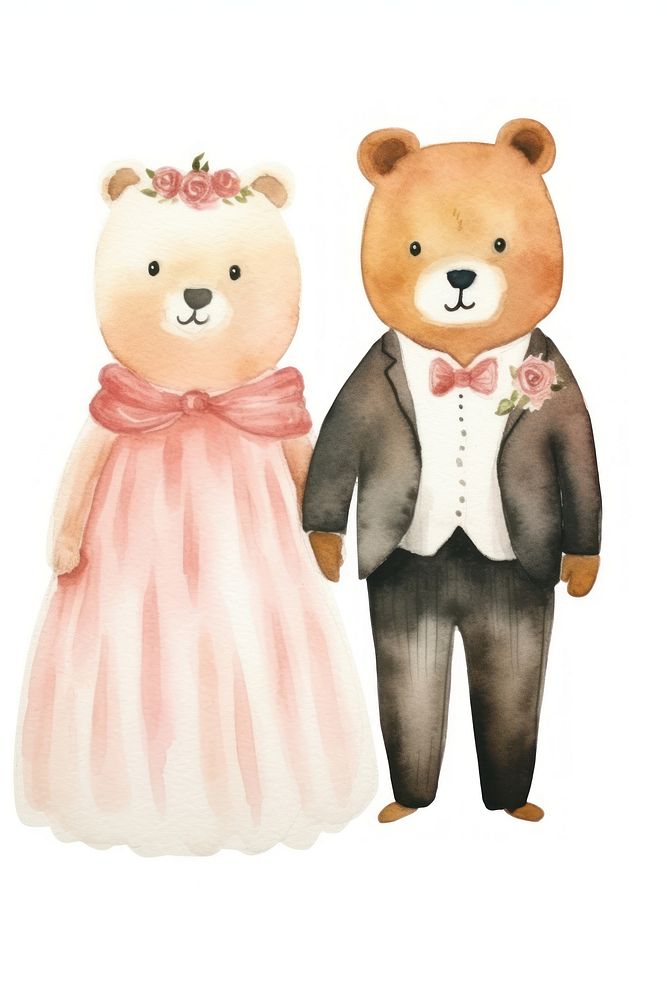 Animal wedding cartoon doll toy. AI generated Image by rawpixel.
