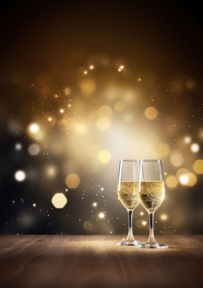 New years eve celebration champagne glass drink. AI generated Image by rawpixel.