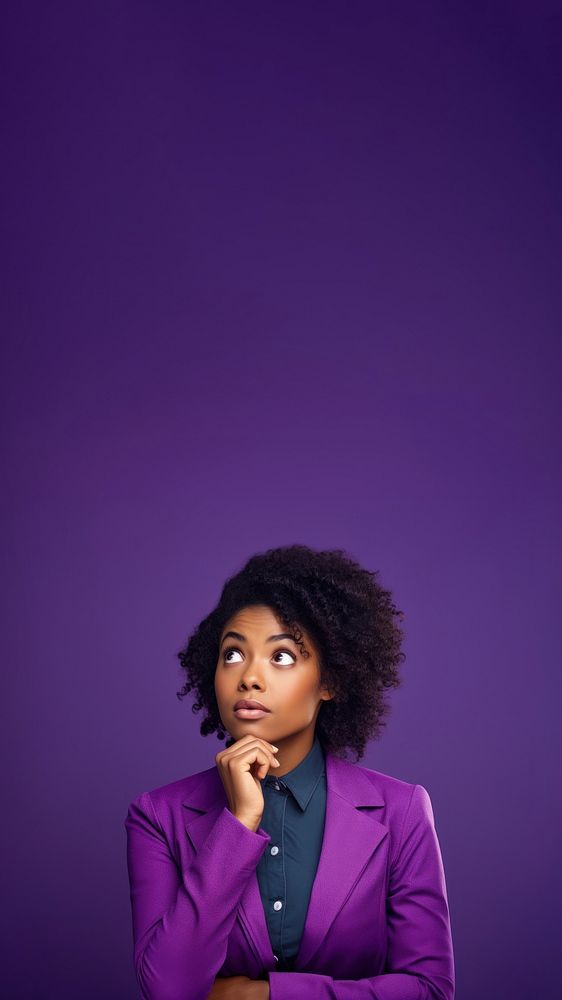 Young woman purple portrait jacket. AI generated Image by rawpixel.