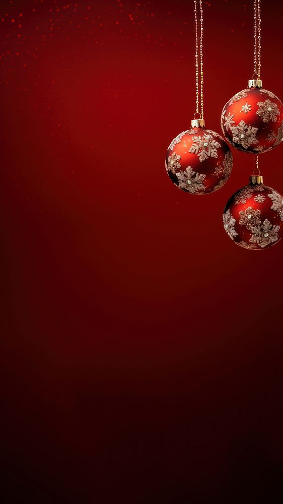 Red Christmas baubles background. 