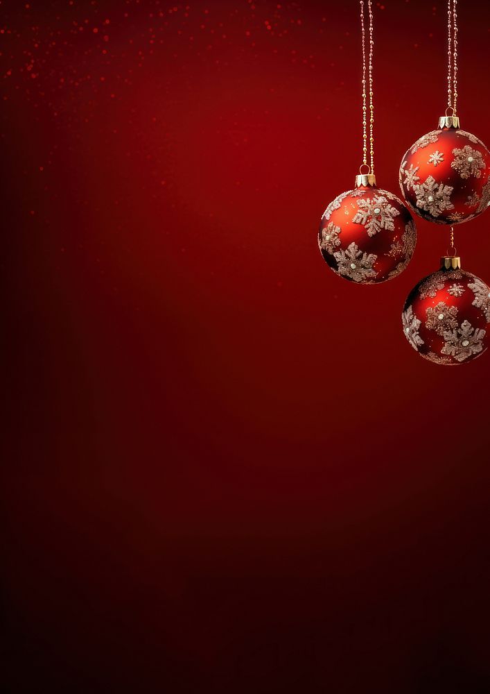 Red Christmas baubles background. 