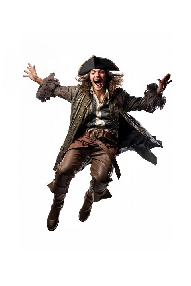 Action pirate costume adult white background. AI generated Image by rawpixel.