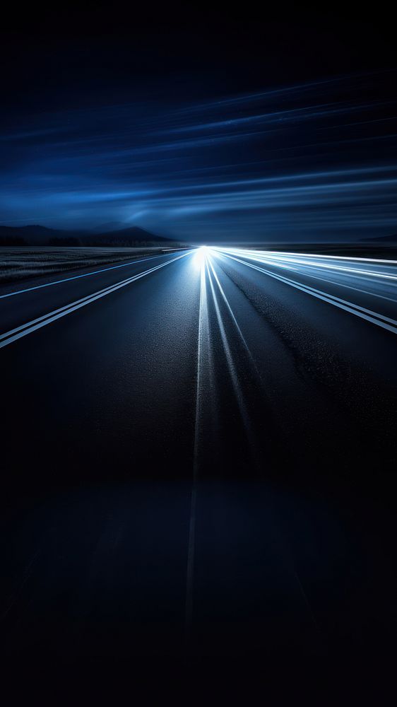 Night highway vehicle traffic night road horizon. AI generated Image by rawpixel.