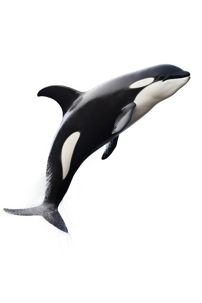 Jumping orca animal mammal whale. AI generated Image by rawpixel.