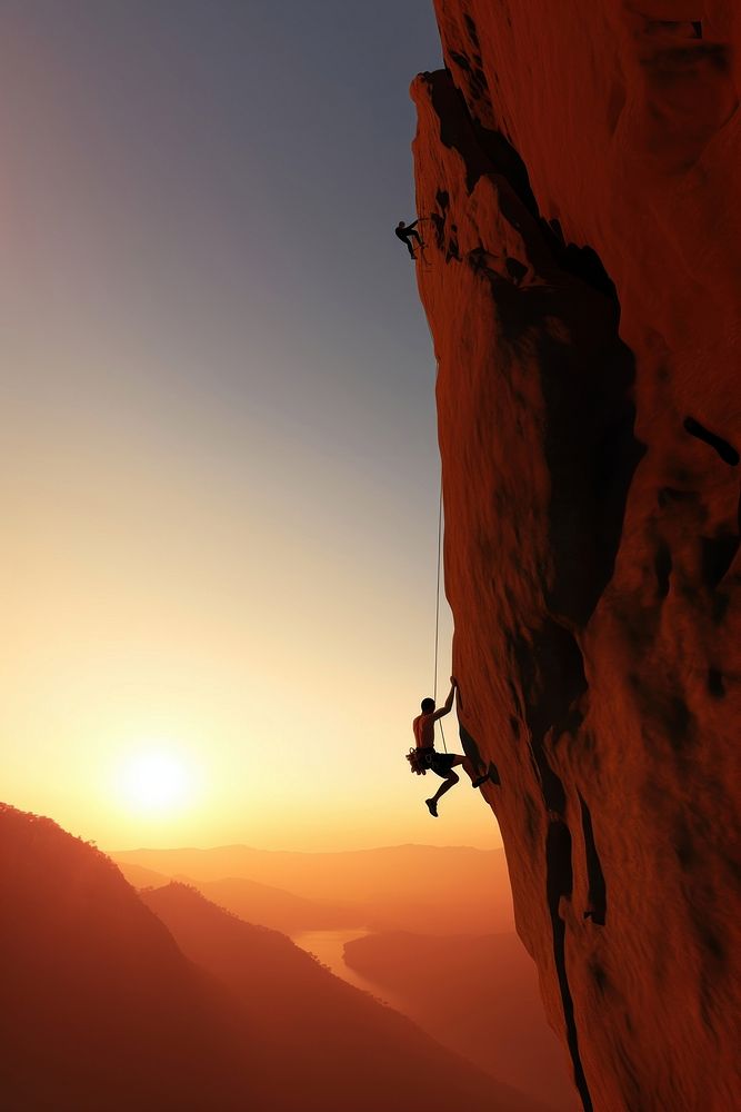 Climbing recreation adventure outdoors. AI generated Image by rawpixel.