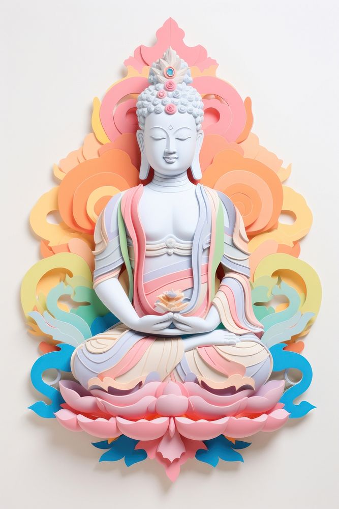 Buddhist statue craft art representation. AI generated Image by rawpixel.