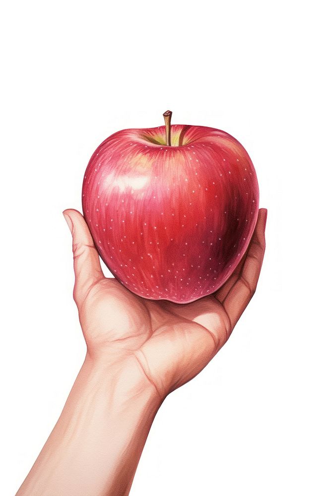 Black hand holding apple fruit plant food. AI generated Image by rawpixel.