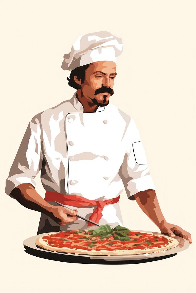 Chef make a pizza adult food restaurant. AI generated Image by rawpixel.