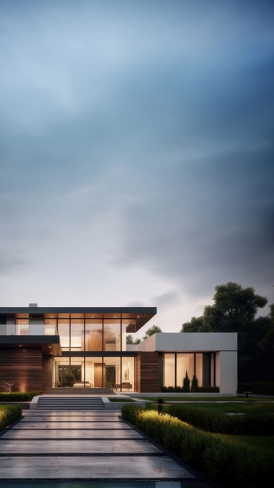photo of modern house. AI generated Image by rawpixel. 